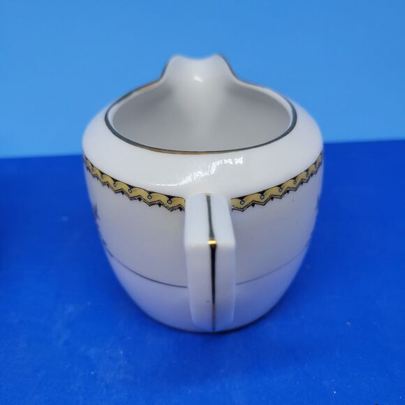 Noritake "M" Modjeska Creamer And Sugar Bowl With Matching Lid VGC c. 1920-1930s - Picture 6 of 16